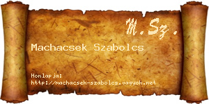 Machacsek Szabolcs névjegykártya