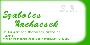 szabolcs machacsek business card